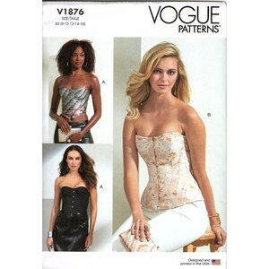 Vogue V1876 Misses 8 to 16 Corset Tops Uncut Sewing Pattern New